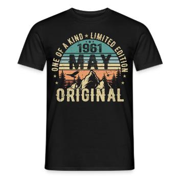 Legenden Mai 1961 Geburtstag Vintage Mai 1961 - Männer T-Shirt - Schwarz - Vorne - AI Model Male 178 light (178cm)