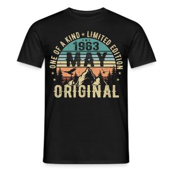Legenden Mai 1963 Geburtstag Vintage Mai 1963 - Männer T-Shirt - Schwarz - Vorne - AI Model Male 178 light (178cm)