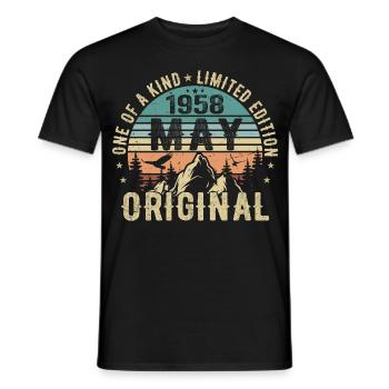Légendes Mai 1958 Anniversaire Millésime Mai 1958 - T-shirt homme - noir - Devant - AI Model Male 178 light (178cm)