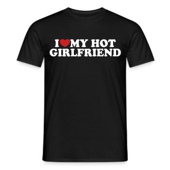 J’aime ma copine chaude ich liebe meine freundin - T-shirt homme - noir - Devant - AI Model Male 178 light (178cm)