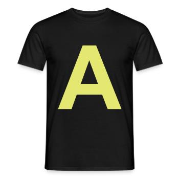 Buchstabe A Gelb Halloween Kostüm Weihnachten - Männer T-Shirt - Schwarz - Vorne - AI Model Male 178 light (178cm)