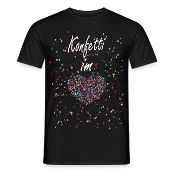 Confetti in the heart Carnival Carnival Confetti Food - Men's T-Shirt - black - Front - AI Model Male 178 light (178cm)