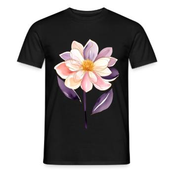 fleur B - T-shirt homme - noir - Devant - AI Model Male 178 light (178cm)