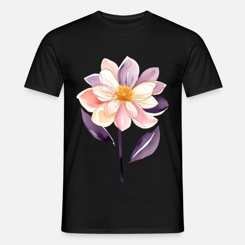 Blume B - Männer T-Shirt - Schwarz