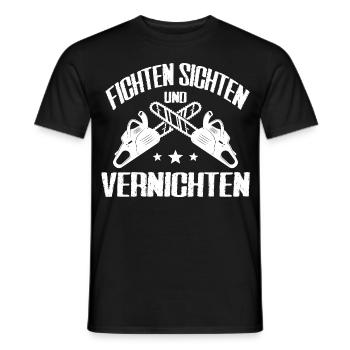 Holzfäller Fichten Sichten Und Vernichten Geschenk - Männer T-Shirt - Schwarz - Vorne - AI Model Male 178 light (178cm)