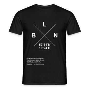 Berlin Coordinates – My Chaos, My Home - Men's T-Shirt - black - Front - AI Model Male 178 light (178cm)