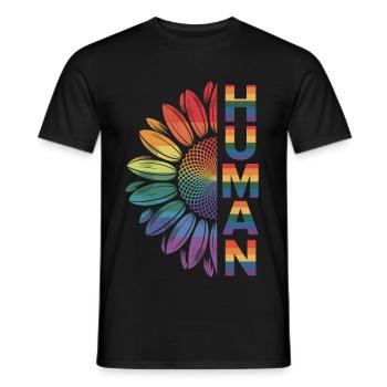 L’humain : l’arc-en-ciel de la diversité - T-shirt homme - noir - Devant - AI Model Male 178 light (178cm)
