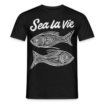 Beach Summer Ocean Sea Fish - Men's T-Shirt - black - Front - AI Model Male 178 light (178cm)