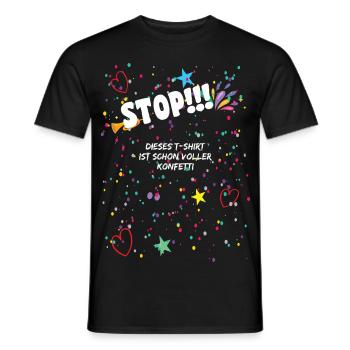 Carnival Confetti Costume - Men's T-Shirt - black - Front - AI Model Male 178 light (178cm)
