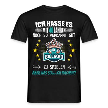 40 Birthday Billiards - Men's T-Shirt - black - Front - AI Model Male 178 light (178cm)