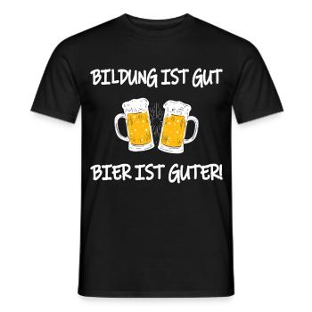 Education is good Beer is good beer - Men's T-Shirt - black - Front - AI Model Male 178 light (178cm)