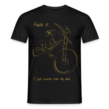 I just wanna Ride my Downhill Bike - Männer T-Shirt - Schwarz - Vorne - AI Model Male 178 light (178cm)