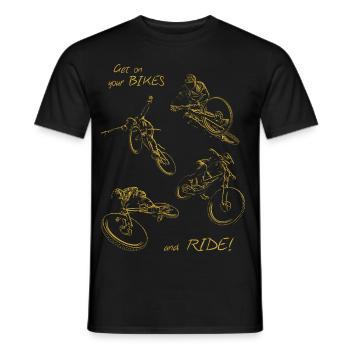 Get on your bikes and ride! - Männer T-Shirt - Schwarz - Vorne - AI Model Male 178 light (178cm)
