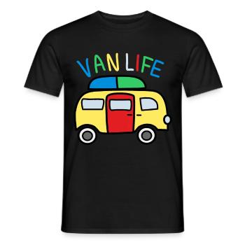 Freedom and Adventure: Camping Life - Men's T-Shirt - black - Front - AI Model Male 178 light (178cm)