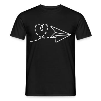 Amour et aventure Cœur et avions en papier - T-shirt homme - noir - Devant - AI Model Male 178 light (178cm)
