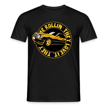 Sie sehen mich rollen, in meinem Auto - Männer T-Shirt - Schwarz - Vorne - AI Model Male 178 light (178cm)