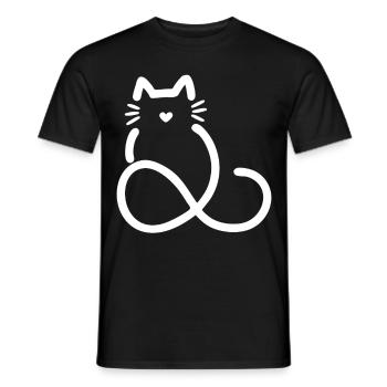 unendliche Liebe Herzform Katze - Männer T-Shirt - Schwarz - Vorne - AI Model Male 178 light (178cm)