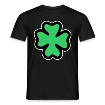 four-leaf clover - Men's T-Shirt - black - Front - AI Model Male 178 light (178cm)