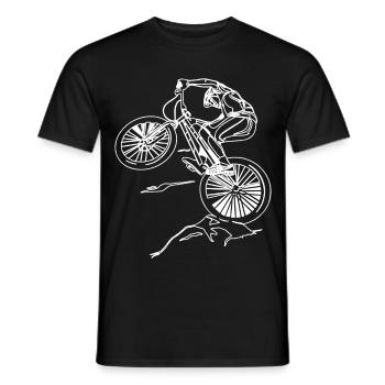 Freeride Trial Bike Cycling - Men's T-Shirt - black - Front - AI Model Male 178 light (178cm)