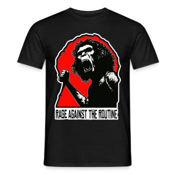 Homo erectus - Rabbia contro la routine - T-shirt uomo - nero - Fronte - AI Model Male 178 light (178cm)