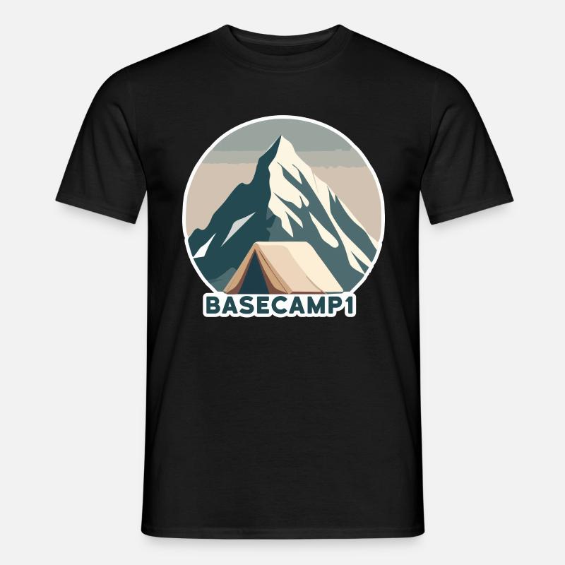 Bergsteiger Basislager 1 - Männer T-Shirt - Schwarz