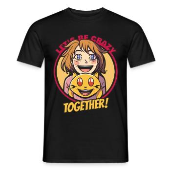 Lachendes Mädchen mit Katze Lustig Bunt - Männer T-Shirt - Schwarz - Vorne - AI Model Male 178 light (178cm)