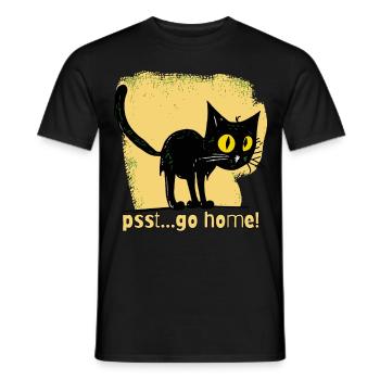 Rentre chez toi! Chat de dessin animé vintage - T-shirt homme - noir - Devant - AI Model Male 178 light (178cm)