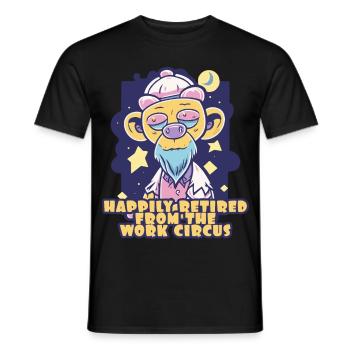 Heureux retraité après le travail cirque - T-shirt homme - noir - Devant - AI Model Male 178 light (178cm)