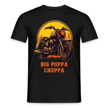 Big Papa Chopper Dad – Motorrad - Männer T-Shirt - Schwarz - Vorne - AI Model Male 178 light (178cm)