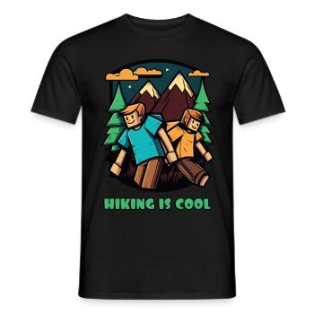 We love hiking – hiking is cool - Men's T-Shirt - black - Front - AI Model Male 178 light (178cm)