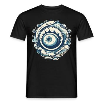 Aqua Wave Eye - Men's T-Shirt - black - Front - AI Model Male 178 light (178cm)