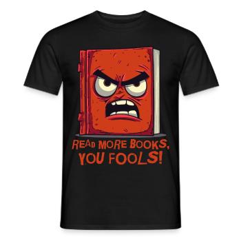 Lies mehr Bücher! Wütendes Buch - Männer T-Shirt - Schwarz - Vorne - AI Model Male 178 light (178cm)