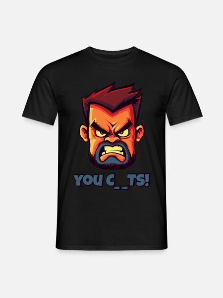 Angry Face Butcher Funny Insult - Men's T-Shirt - black