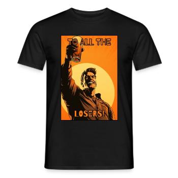 Cheers to all losers - Men's T-Shirt - black - Front - AI Model Male 178 light (178cm)