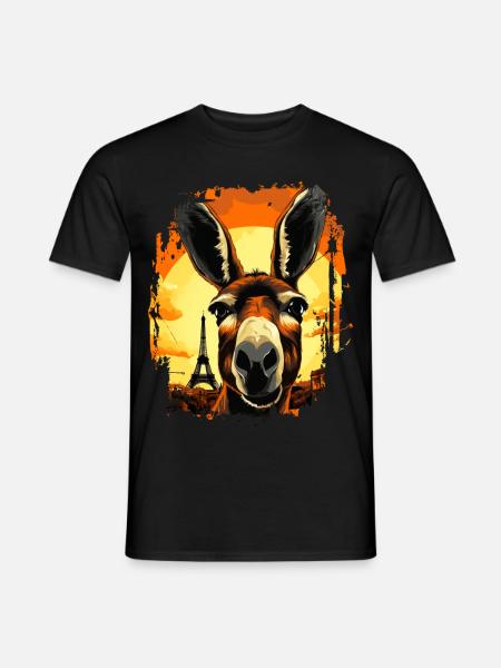 A donkey in Paris - Men's T-Shirt - black