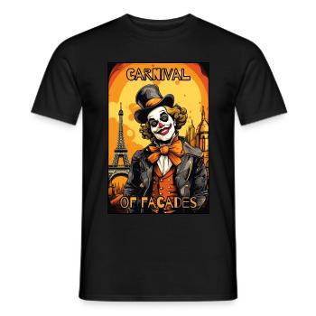 Carnaval des mascarades : un clown à Paris - T-shirt homme - noir - Devant - AI Model Male 178 light (178cm)