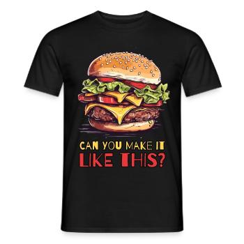 Können Sie das wie diesen Cheeseburger machen - Männer T-Shirt - Schwarz - Vorne - AI Model Male 178 light (178cm)