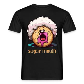 afro donut jam sugar mouth - Men's T-Shirt - black - Front - AI Model Male 178 light (178cm)