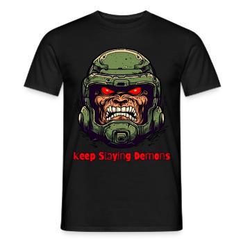Verdammter: "Dämonen immer weiter vernichten" Typ - Männer T-Shirt - Schwarz - Vorne - AI Model Male 178 light (178cm)