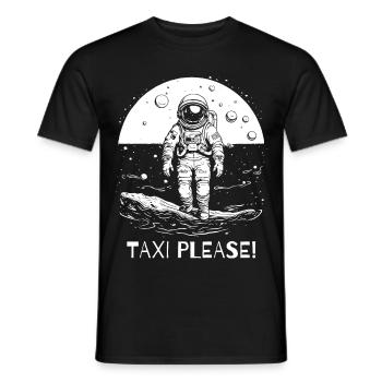 Taxi s’il vous plaît, astronaute - T-shirt homme - noir - Devant - AI Model Male 178 light (178cm)
