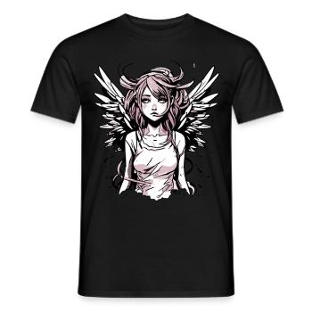 Modernes Engel Mädchen - Männer T-Shirt - Schwarz - Vorne - AI Model Male 178 light (178cm)