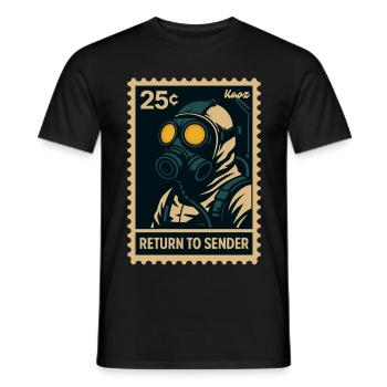 Retour à Masque à gaz émetteur - T-shirt homme - noir - Devant - AI Model Male 178 light (178cm)