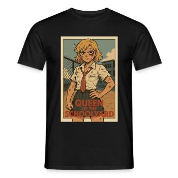 Queen of the schoolyard with fighting spirit - Men's T-Shirt - black - Front - AI Model Male 178 light (178cm)