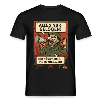 Tout cela n’est qu’un mensonge ! Parodie révolutionnaire - T-shirt homme - noir - Devant - AI Model Male 178 light (178cm)