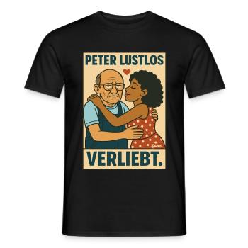 Peter Listless – in love and overwhelmed - Men's T-Shirt - black - Front - AI Model Male 178 light (178cm)