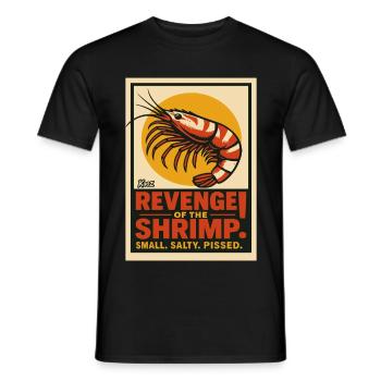 Revenge of the Shrimp – Small, Salty, Angry - Men's T-Shirt - black - Front - AI Model Male 178 light (178cm)