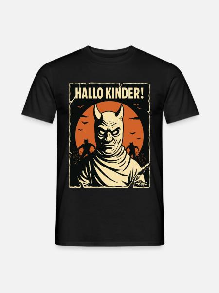 Hallo Kinder! – Gruselige Erzieher-Parodie - Männer T-Shirt - Schwarz