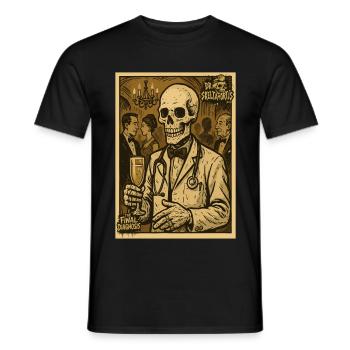 Dr. SkeltaMortis : Diagnostic final lors du banquet - T-shirt homme - noir - Devant - AI Model Male 178 light (178cm)