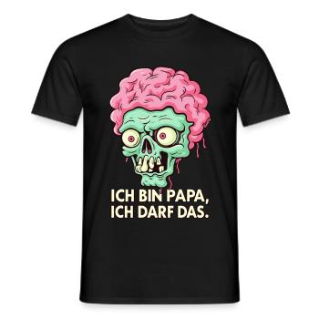 Je suis papa, j’ai le droit d’avoir le zombie - T-shirt homme - noir - Devant - AI Model Male 178 light (178cm)