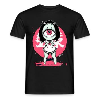 Kawaii Monster Girl with One Eye - Men's T-Shirt - black - Front - AI Model Male 178 light (178cm)